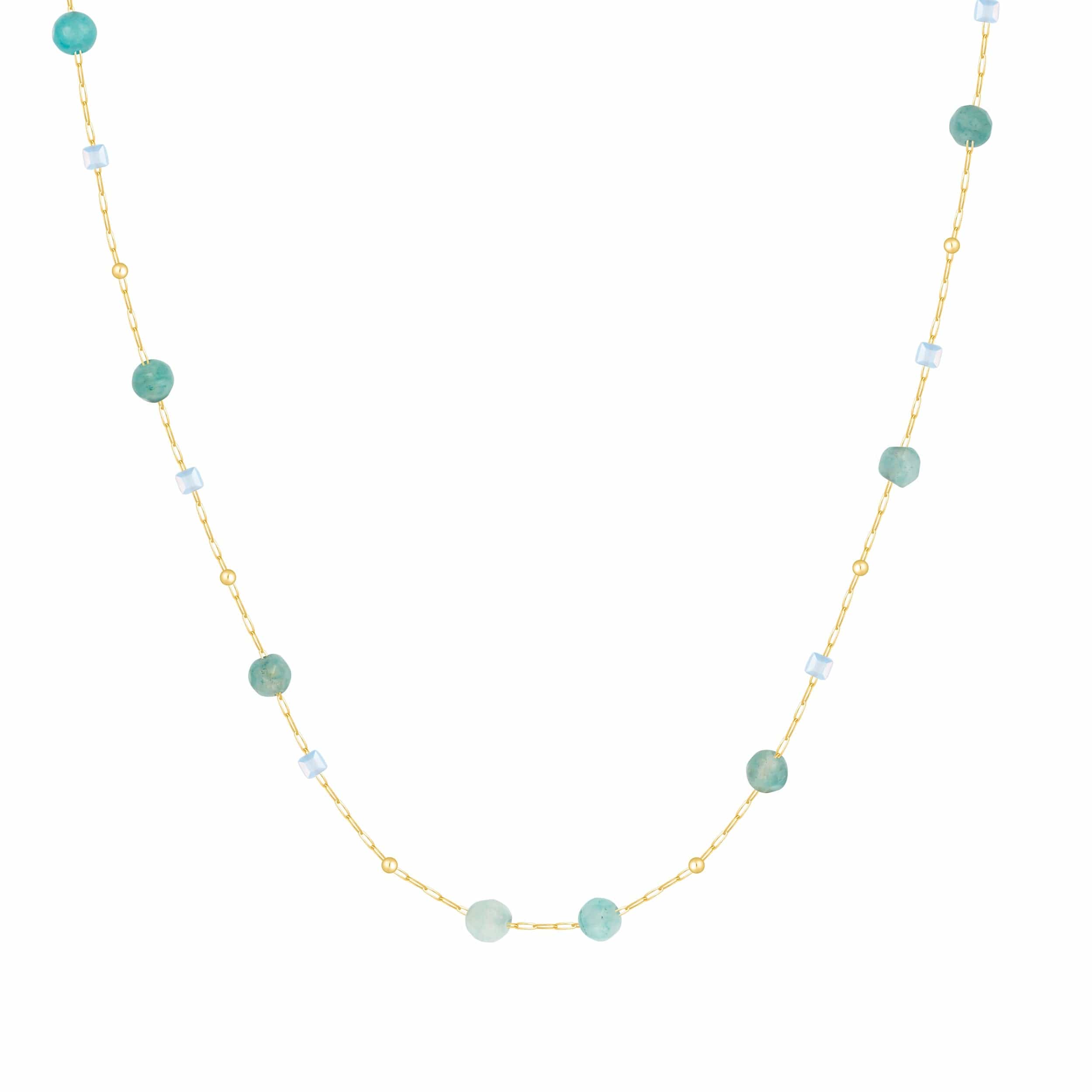 Bohomoon Stainless Steel Ice Blue Choker Necklace