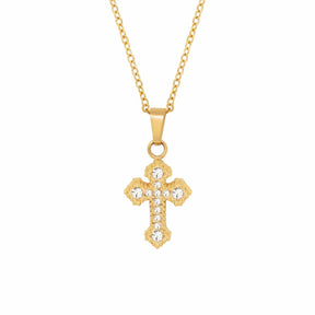 BohoMoon Stainless Steel Imani Cross Necklace Gold