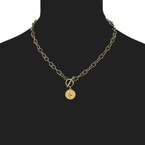 BohoMoon Stainless Steel Imogen Coin Tbar Necklace Gold