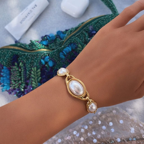 Bohomoon Stainless Steel Imogen Pearl Bracelet