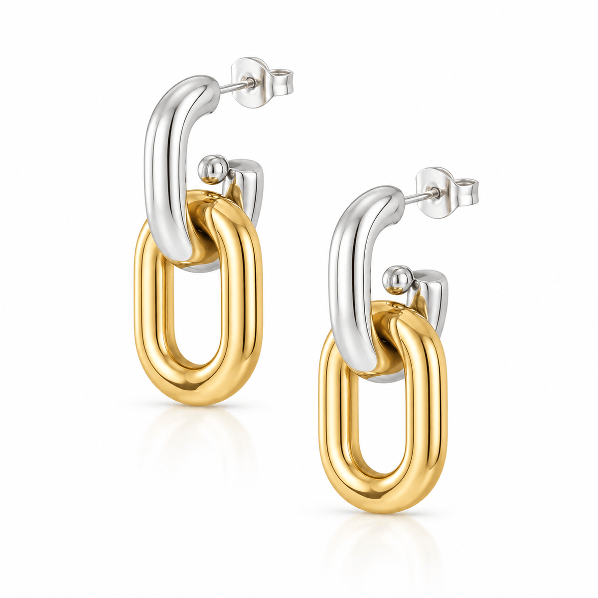 Bohomoon Stainless Steel Interlock Stud Earrings