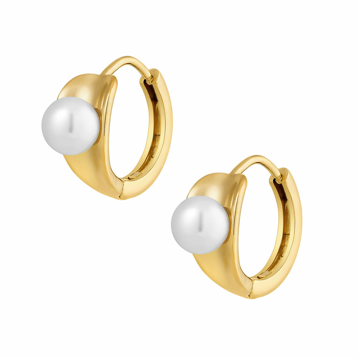 Bohomoon Stainless Steel Iris Pearl Hoop Earrings