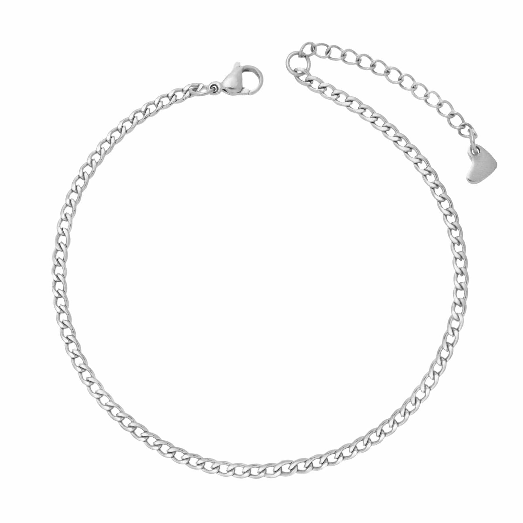 BohoMoon Stainless Steel Isha Anklet Silver