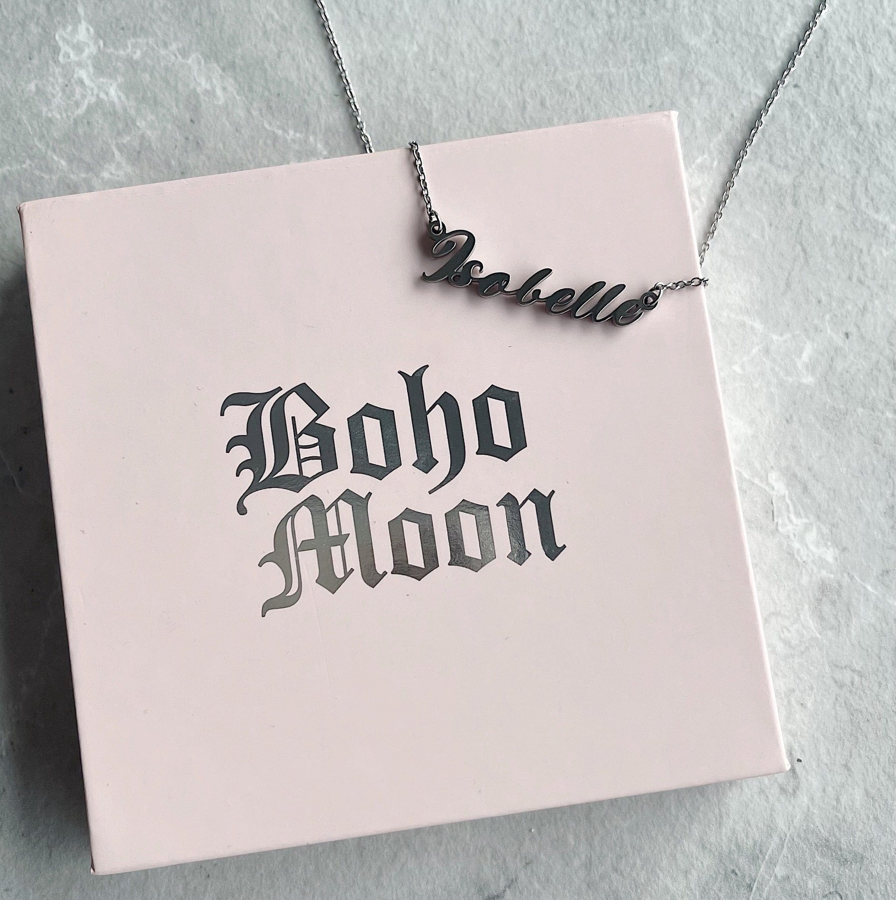 Bohomoon Stainless Steel Personalised Name Necklace - Italic