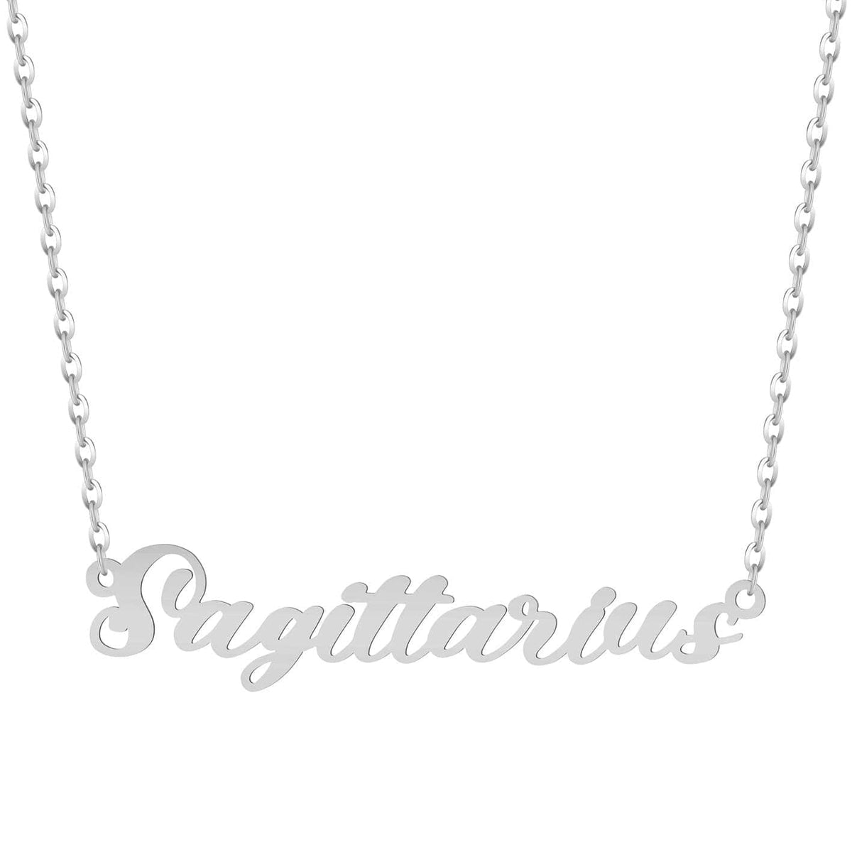 Bohomoon Stainless Steel Italic Zodiac Necklace