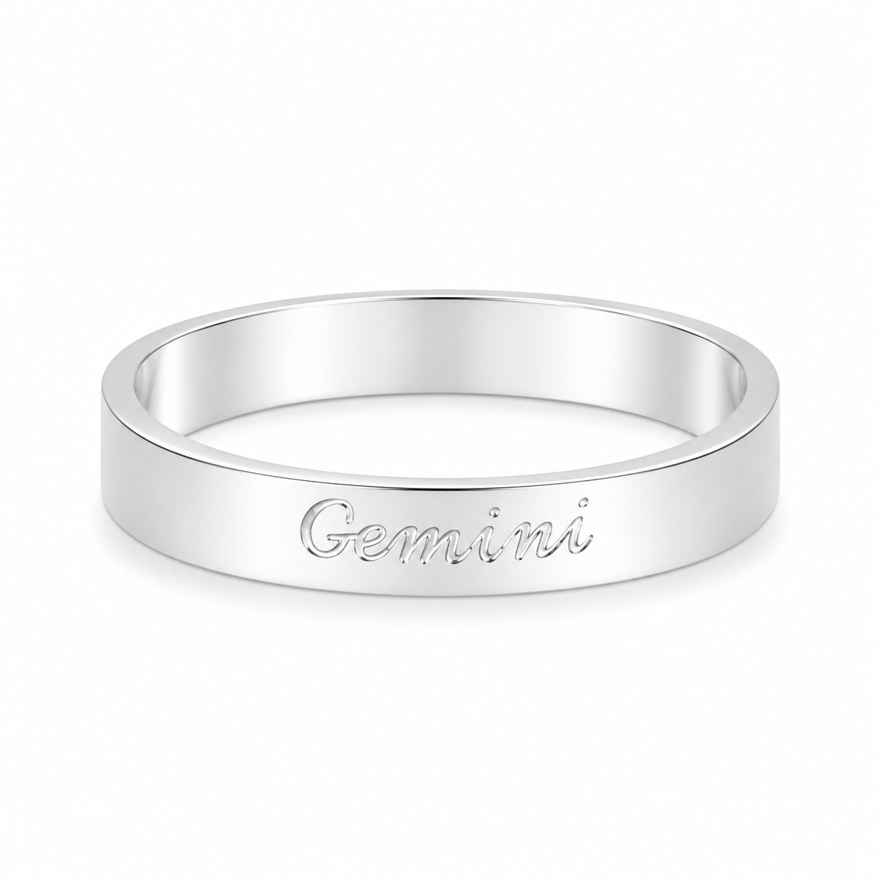 Bohomoon Stainless Steel Italic Zodiac Ring Silver