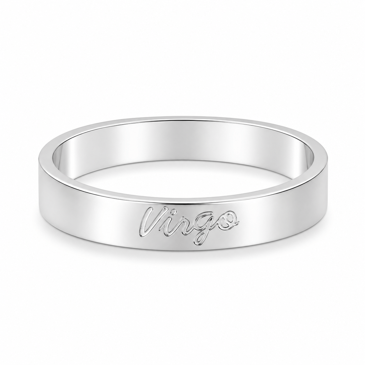 Bohomoon Stainless Steel Italic Zodiac Ring Silver