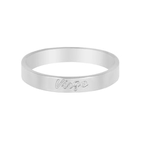 BohoMoon Stainless Steel Italic Zodiac Ring Silver