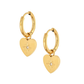 BohoMoon Stainless Steel J'adore Hoop Earrings Gold