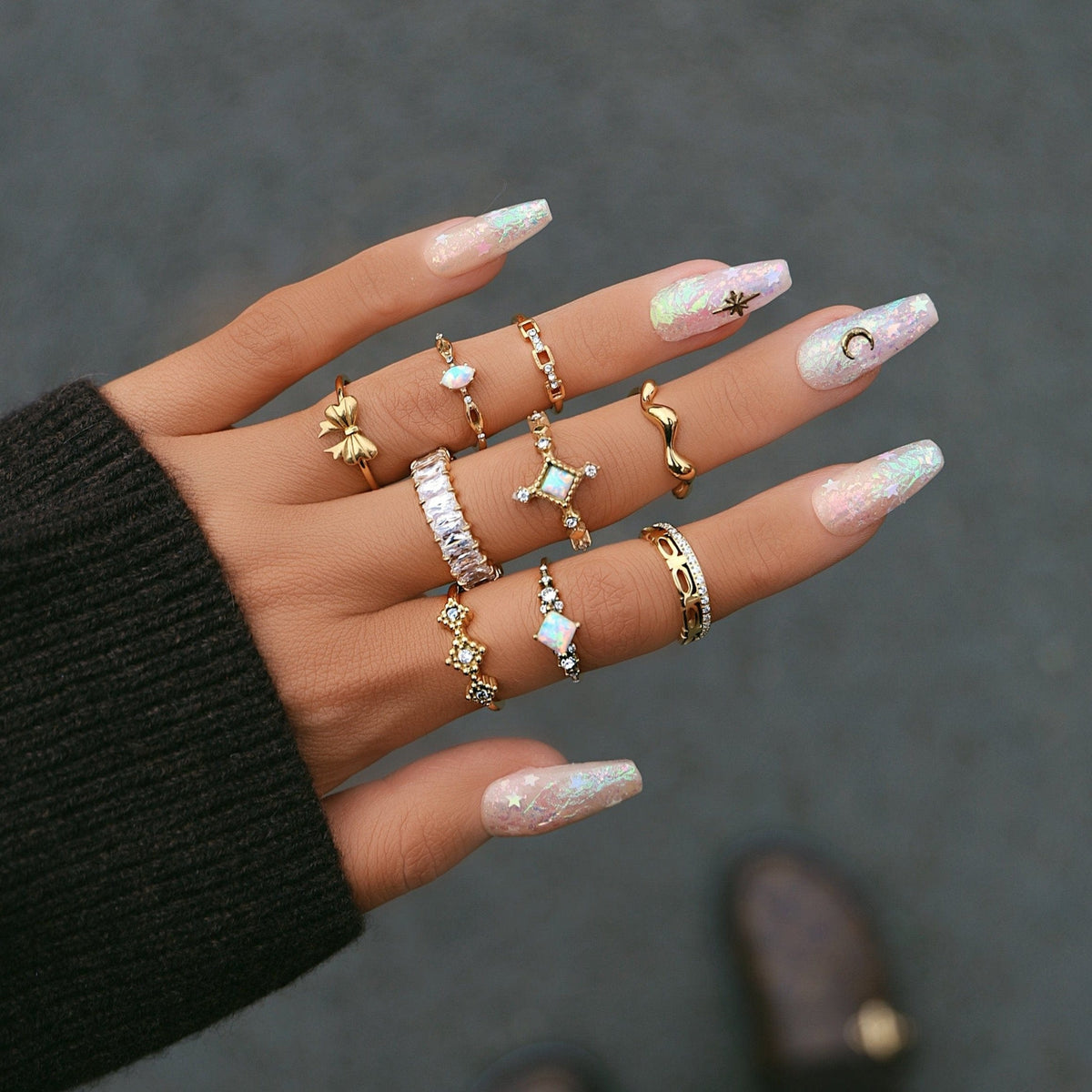 Bohomoon Stainless Steel Joelle Opal Ring