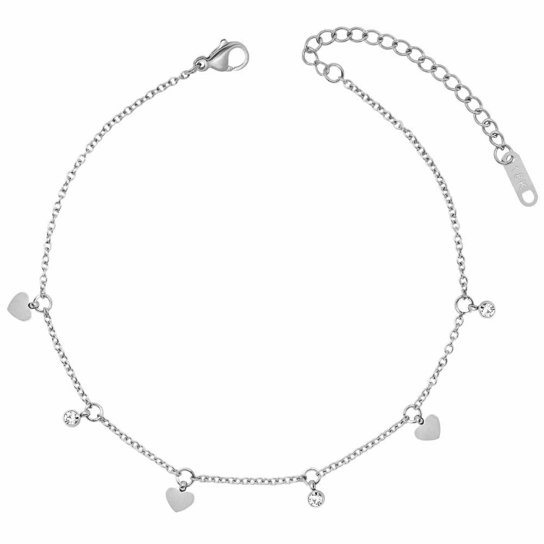 BohoMoon Stainless Steel June Anklet Silver