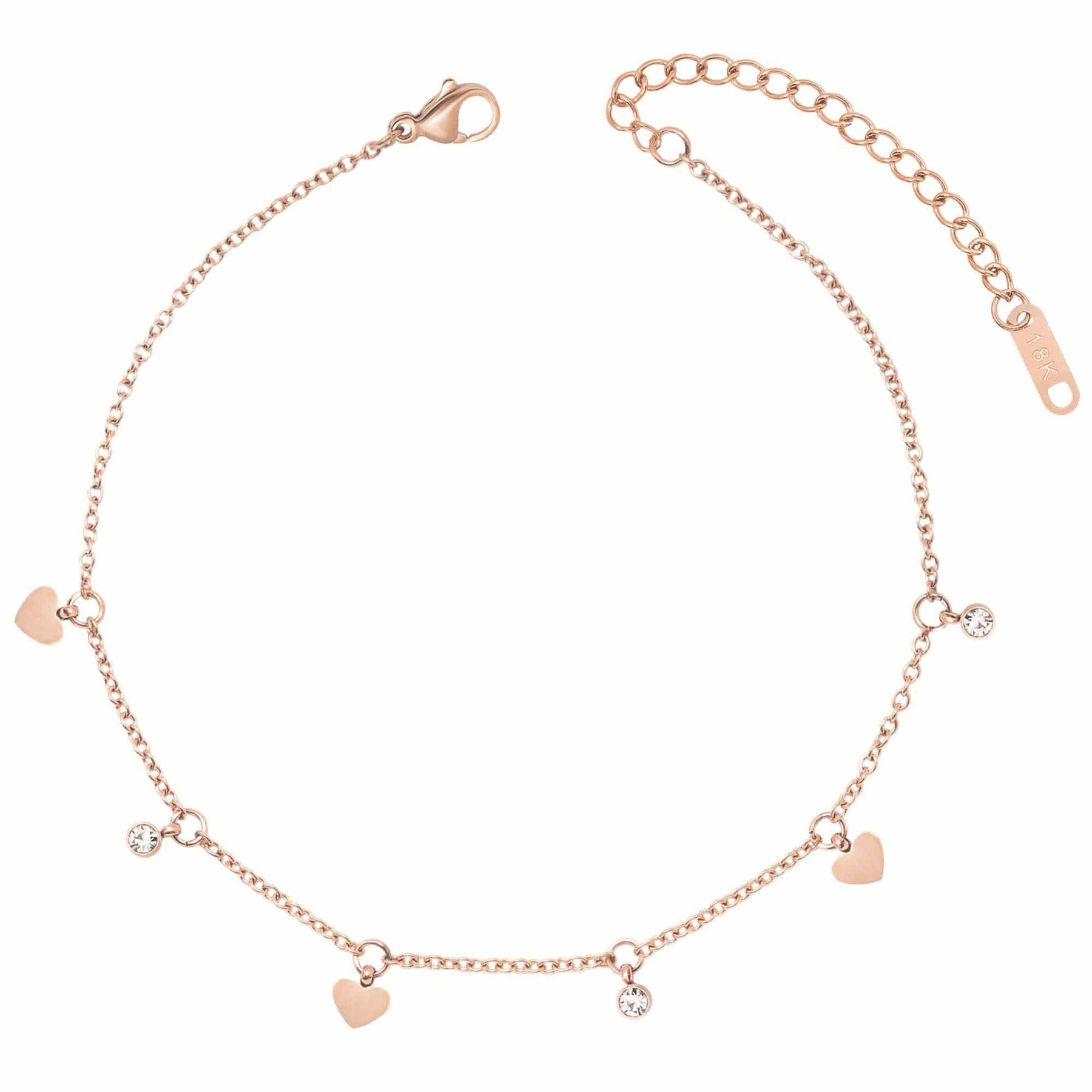 BohoMoon Stainless Steel June Anklet Rose Gold