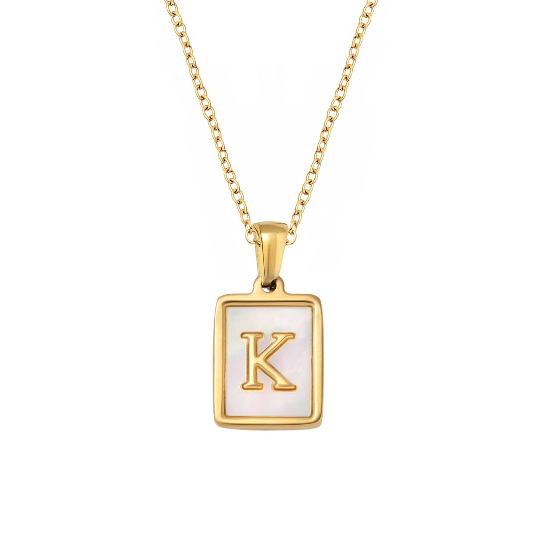 BohoMoon Stainless Steel Kelanhi Initial Necklace Gold / A