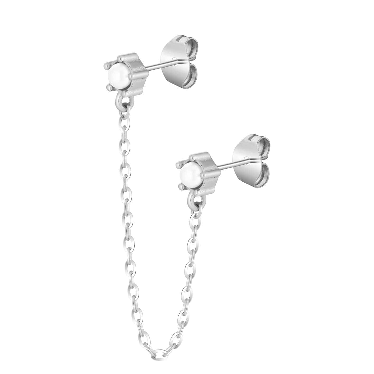 Bohomoon Stainless Steel Kendall Double Pearl Earrings