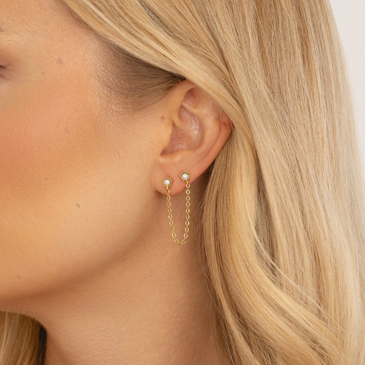 Bohomoon Stainless Steel Kendall Double Pearl Earrings