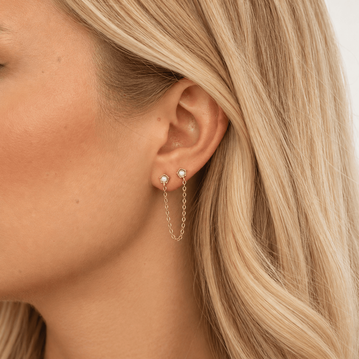 Bohomoon Stainless Steel Kendall Double Pearl Earrings