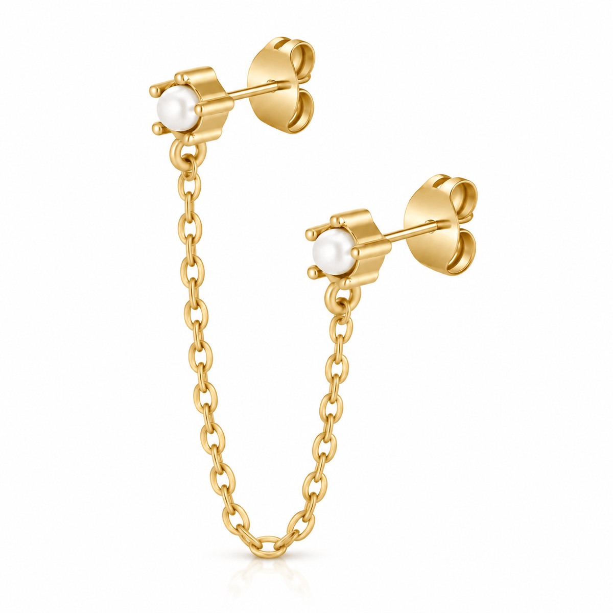 Bohomoon Stainless Steel Kendall Double Pearl Earrings