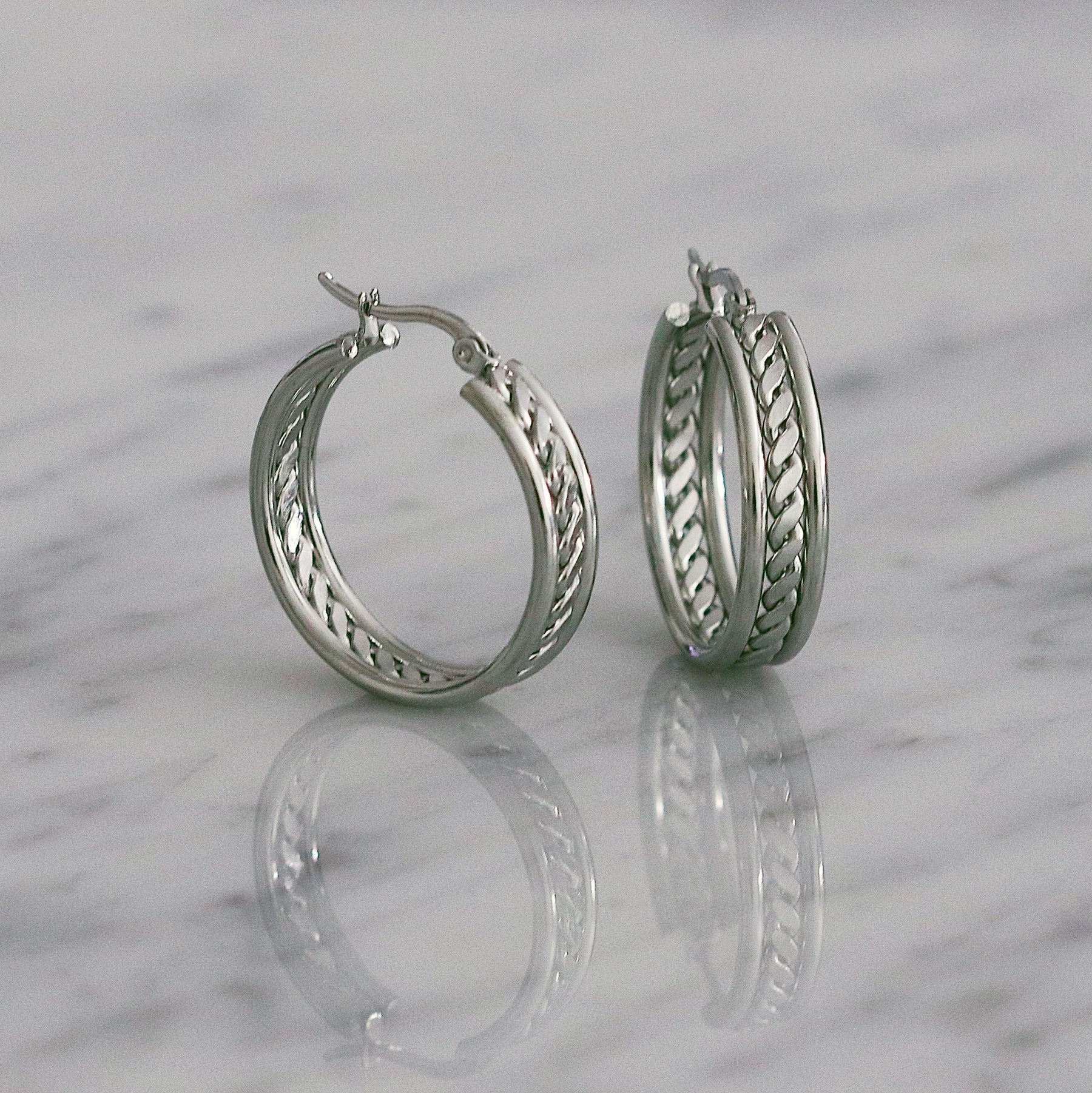 BOHOMOON Stainless Steel Kiki Chain Hoop Earrings