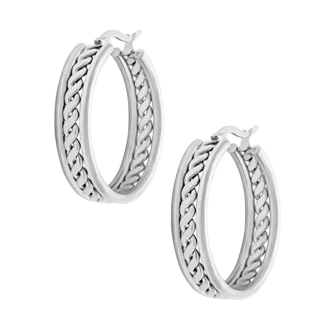 BOHOMOON Stainless Steel Kiki Chain Hoop Earrings Silver