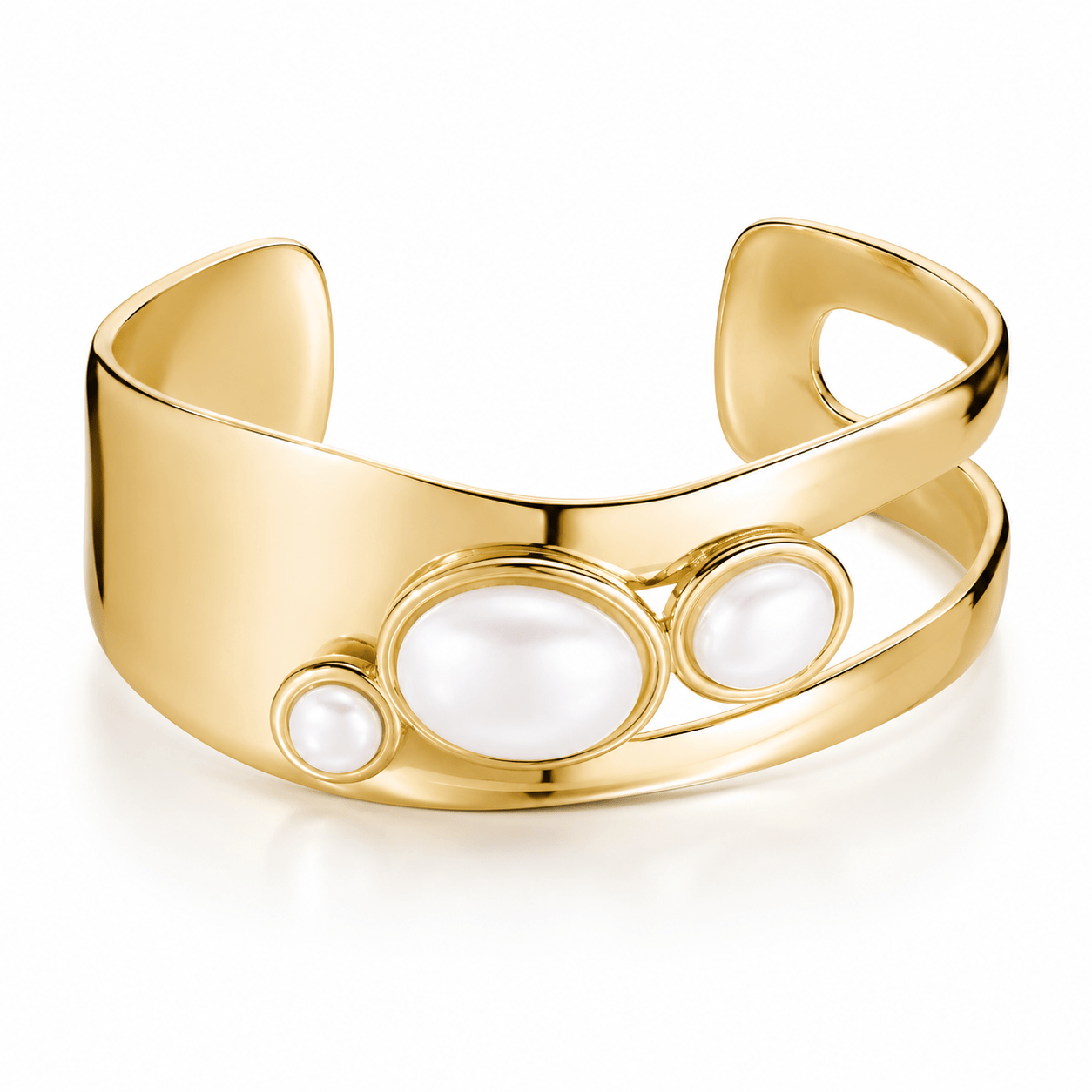 Bohomoon Stainless Steel Kinsley Pearl Cuff Bracelet