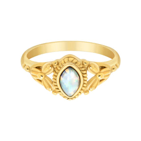 BohoMoon Stainless Steel Koko Opal Ring Gold / US 6 / UK L / EUR 51 (small)