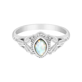 BohoMoon Stainless Steel Koko Opal Ring Silver / US 6 / UK L / EUR 51 (small)