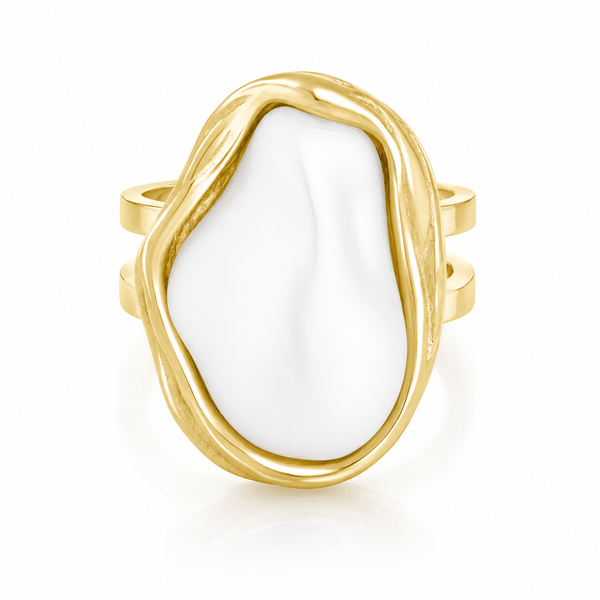 Bohomoon Stainless Steel Laurel Pearl Ring