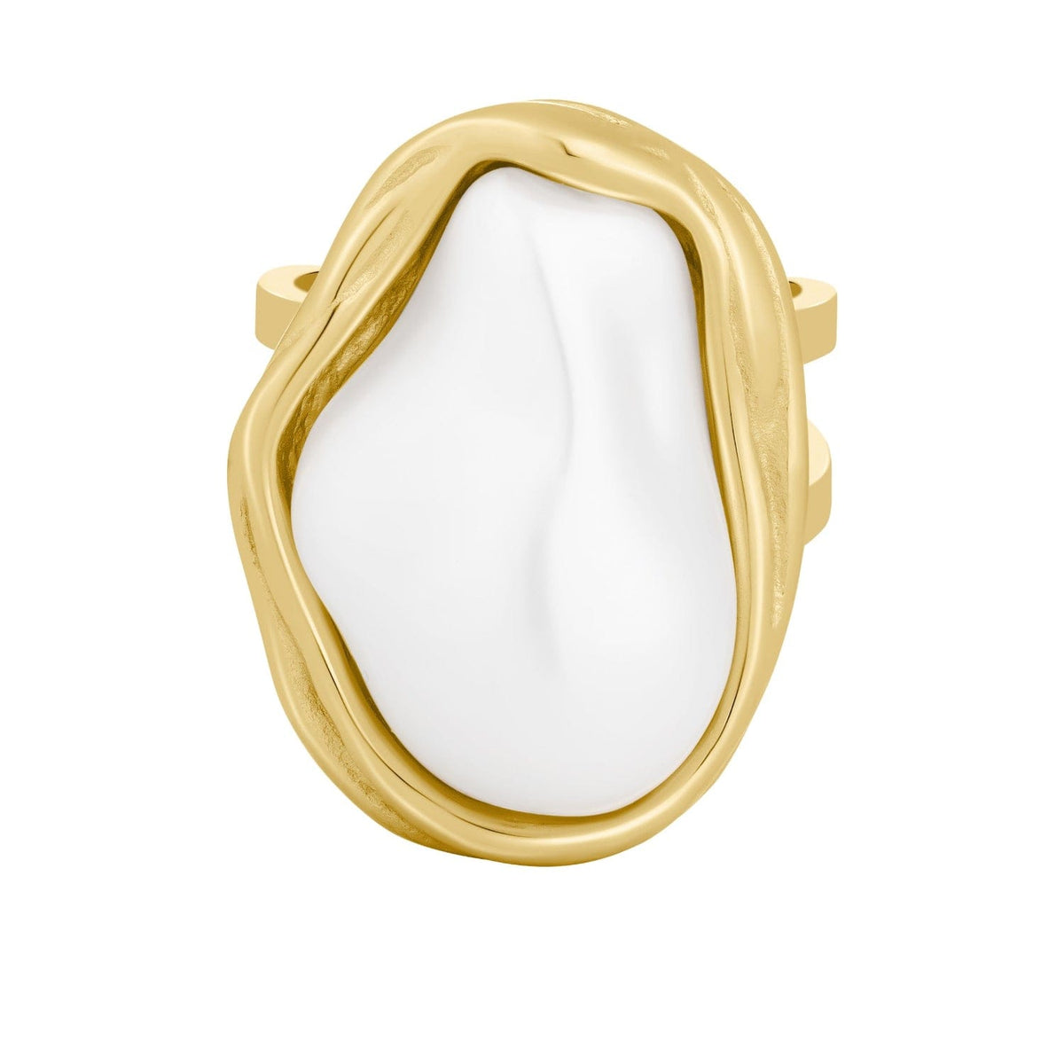 Bohomoon Stainless Steel Laurel Pearl Ring