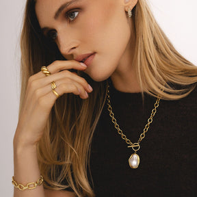 Bohomoon Stainless Steel Laurel TBar Necklace