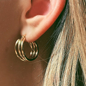 BohoMoon Stainless Steel Lea Triple Hoop Earrings