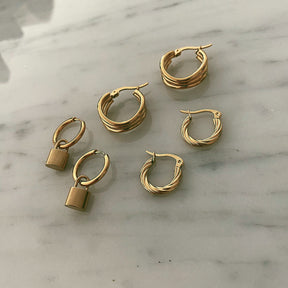 BohoMoon Stainless Steel Lea Triple Hoop Earrings