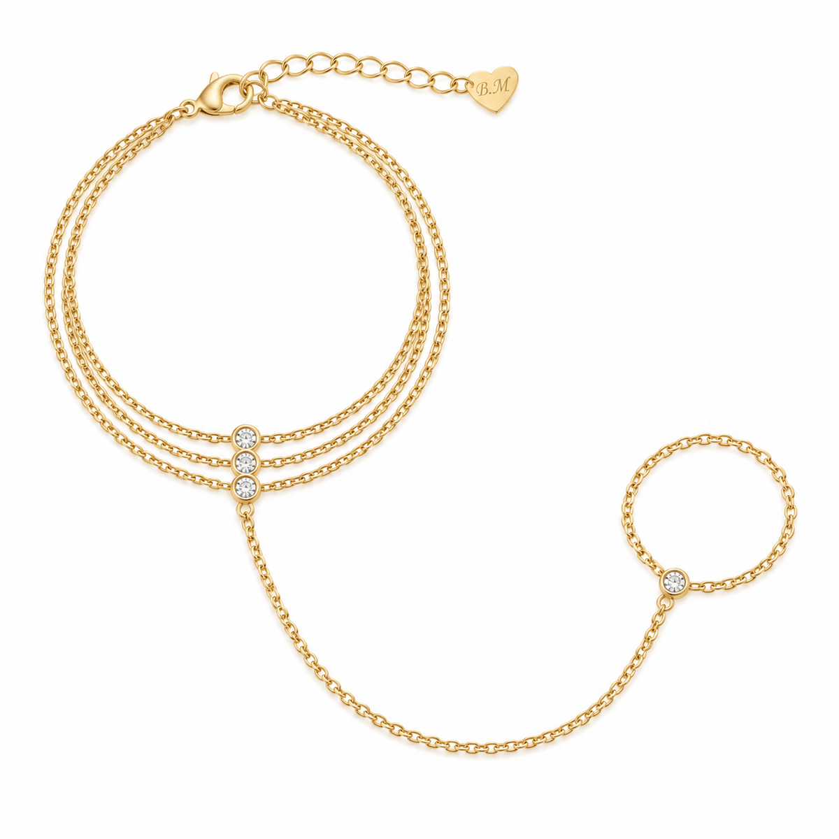 Bohomoon Stainless Steel Lennie Hand Chain Bracelet