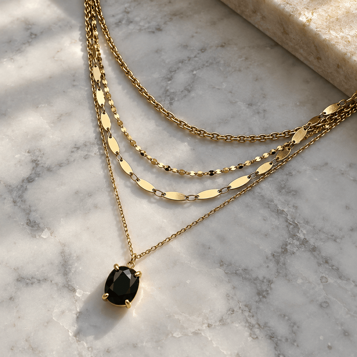 Bohomoon Stainless Steel Lennon Layered Necklace