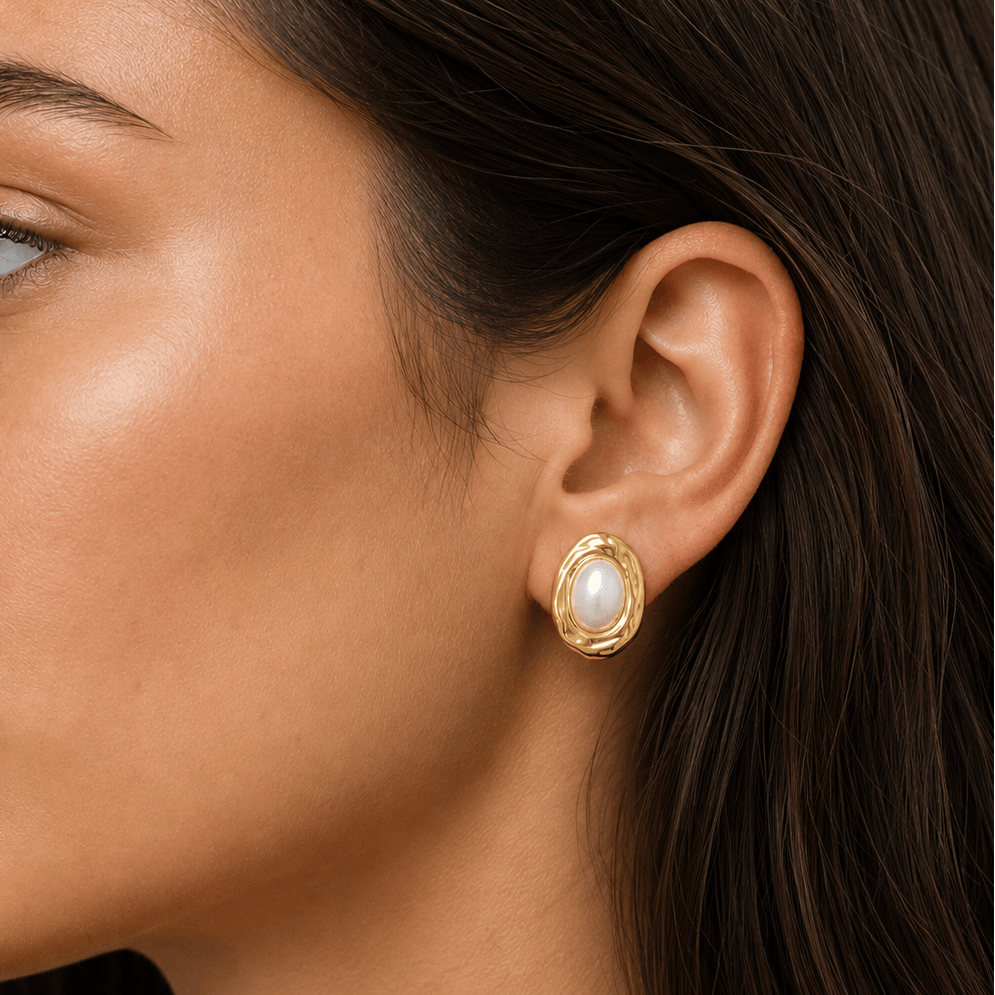 Bohomoon Stainless Steel Lettie Pearl Stud Earrings