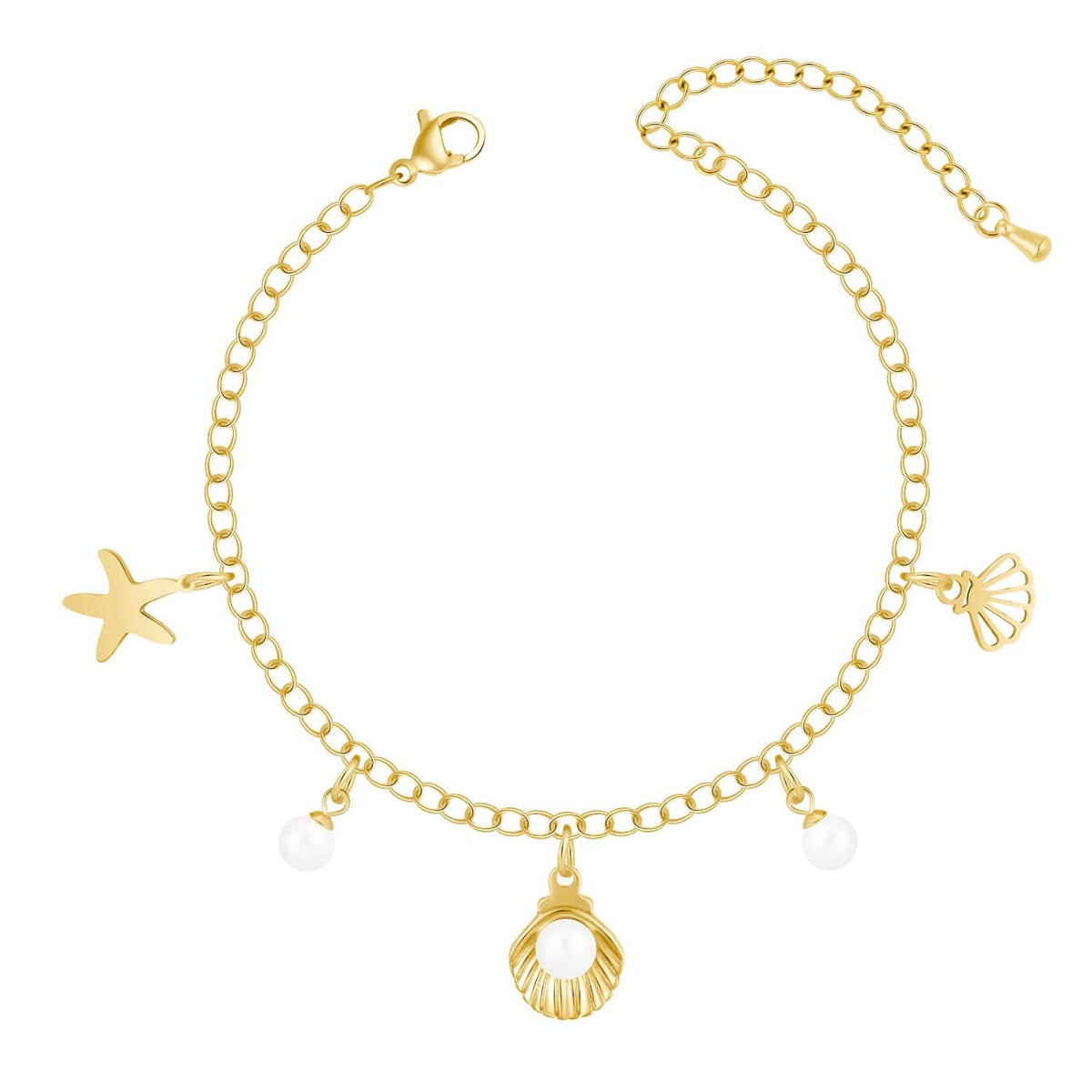Bohomoon Stainless Steel Liv Shell Anklet