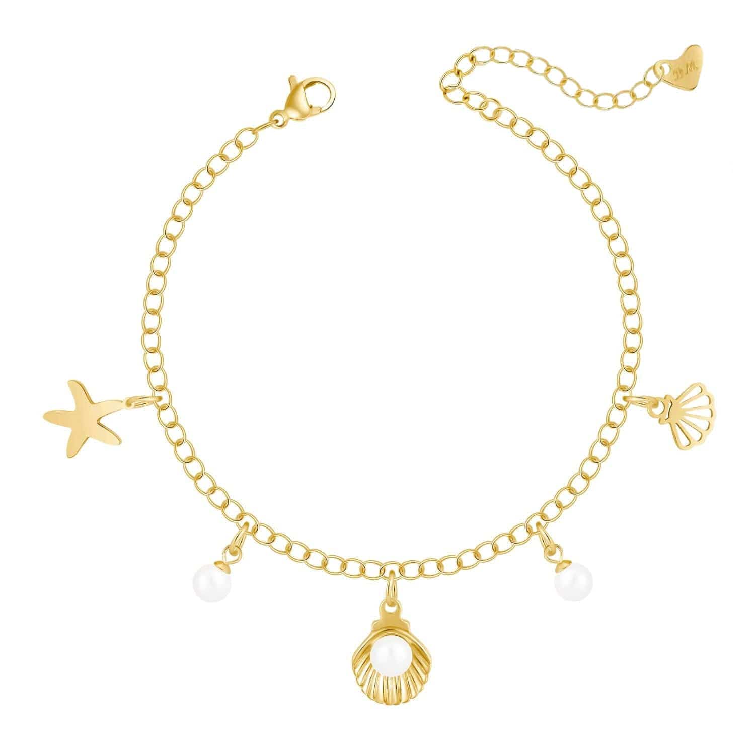 Bohomoon Stainless Steel Liv Shell Anklet