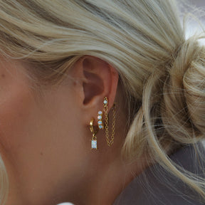 BohoMoon Stainless Steel Loretta Opal Hoop Earrings