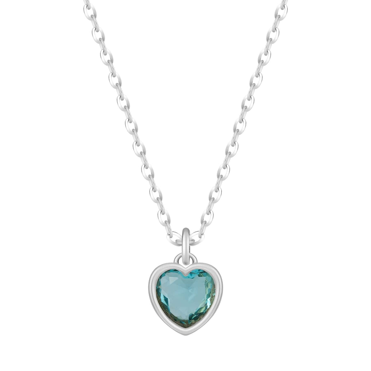 Bohomoon Stainless Steel Love Heart Birthstone Necklace