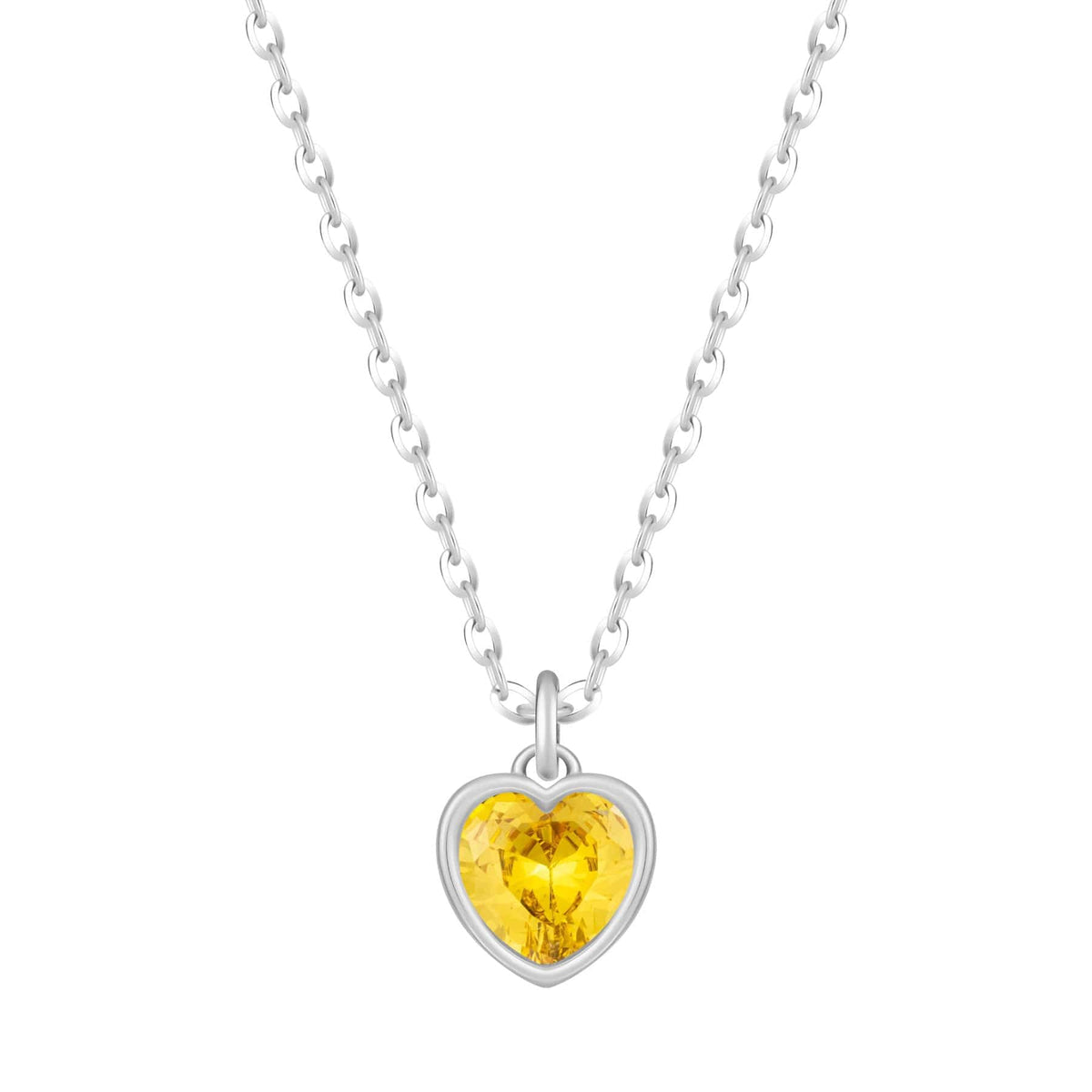 Bohomoon Stainless Steel Love Heart Birthstone Necklace