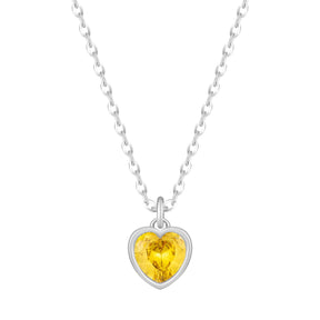 Bohomoon Stainless Steel Love Heart Birthstone Necklace
