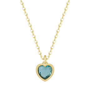 Bohomoon Stainless Steel Love Heart Birthstone Necklace