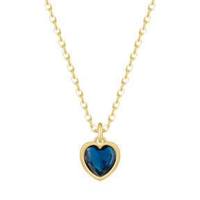 Bohomoon Stainless Steel Love Heart Birthstone Necklace