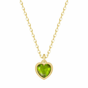 Bohomoon Stainless Steel Love Heart Birthstone Necklace