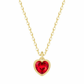 Bohomoon Stainless Steel Love Heart Birthstone Necklace