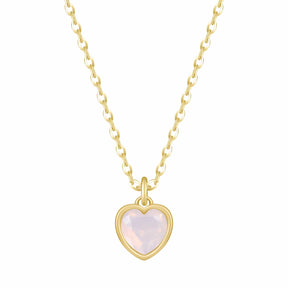 Bohomoon Stainless Steel Love Heart Birthstone Necklace