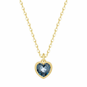 Bohomoon Stainless Steel Love Heart Birthstone Necklace
