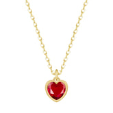 Bohomoon Stainless Steel Love Heart Birthstone Necklace