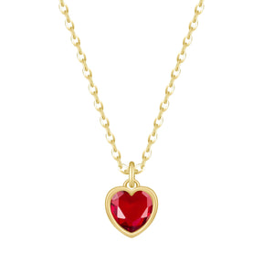 Bohomoon Stainless Steel Love Heart Birthstone Necklace