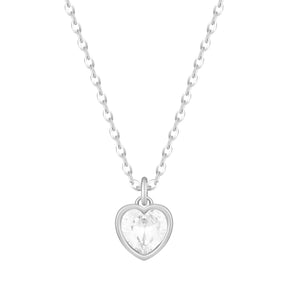 Bohomoon Stainless Steel Love Heart Birthstone Necklace