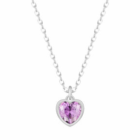Bohomoon Stainless Steel Love Heart Birthstone Necklace